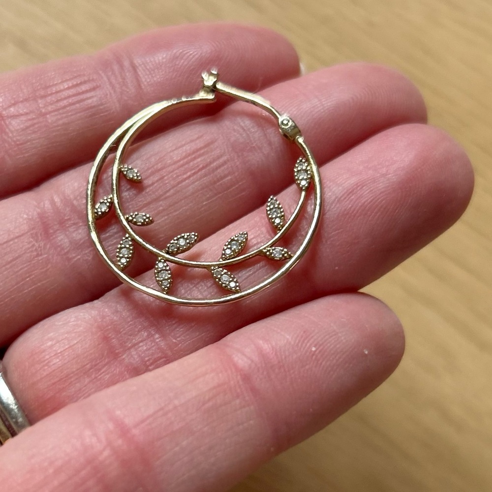 Anthropologie earings loops with rhinestones